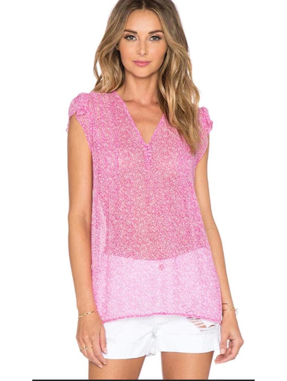 Maci B Top in Orchid & Porcelain JOIE silk pink sleeveless blouse size XXS